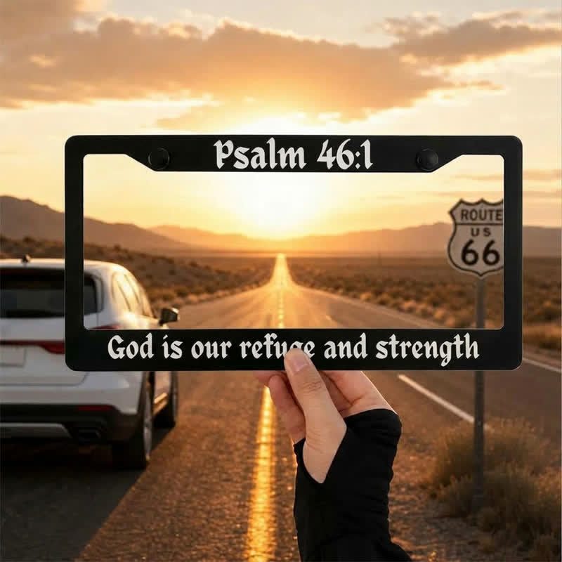 Christianartworkshop Psalm 18:32 Scripture Metal Car Frame: Emblem of Abiding Heavenly Strength - 12.24"*6.26"*0.31"/31.1cm*15.9cm*0.8cm (Standard 6"x12" US plate size) - Psalm 46:1 - image 14