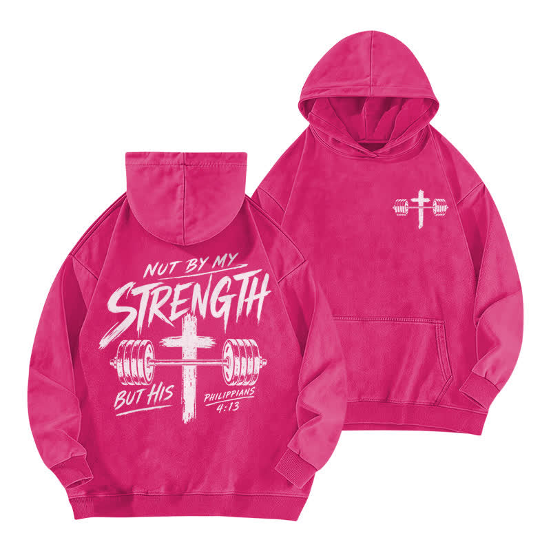 Christianartworkshop Not By My Strength But His Brown Washed Hoodie - Rose - 5XL - image 15