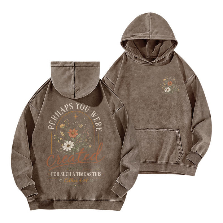 Christianartworkshop For Such A Time As This Floral Washed Hoodie - Coffee - 5XL - image 15