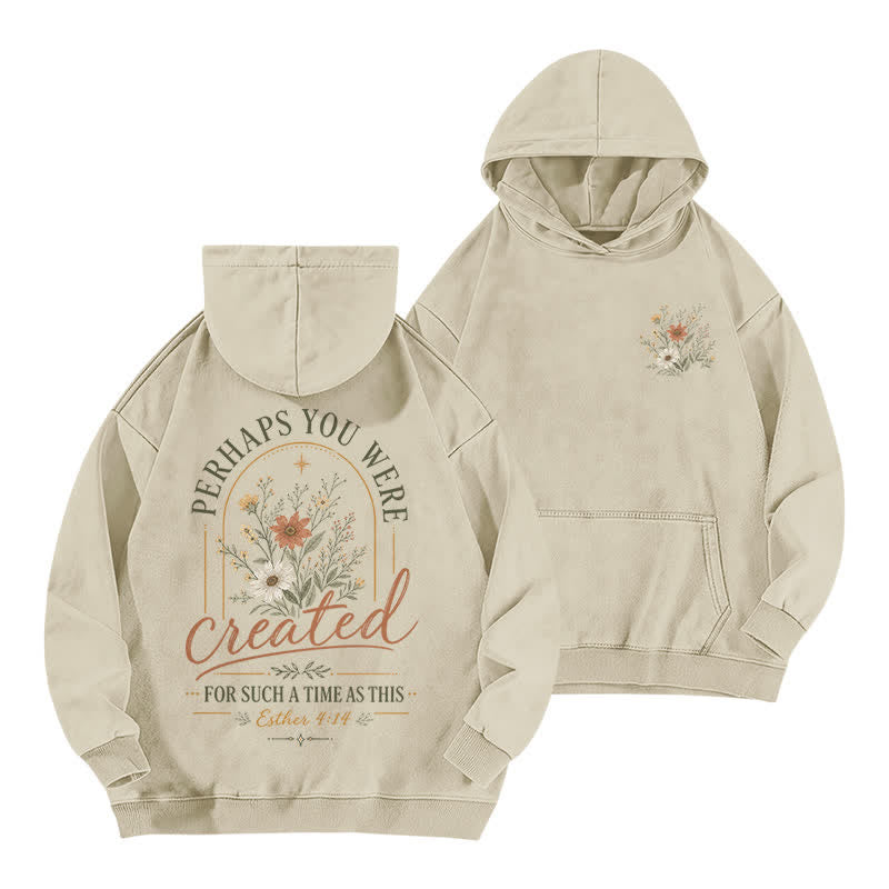 Christianartworkshop For Such A Time As This Floral Washed Hoodie - Apricot - 5XL - image 0