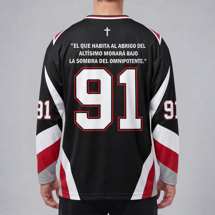 Christianartworkshop Salmo 91 Black V Neck Street Hockey Jersey - image 4