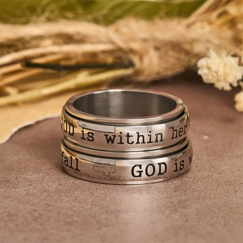 Christianartworkshop Smooth Rotatable Scripture Ring: Sacred Token of Inner Heavenly Peace - US 11 - image 0
