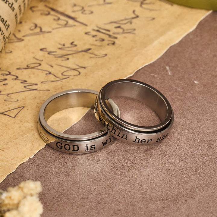 Christianartworkshop Smooth Rotatable Scripture Ring: Sacred Token of Inner Heavenly Peace - image 3