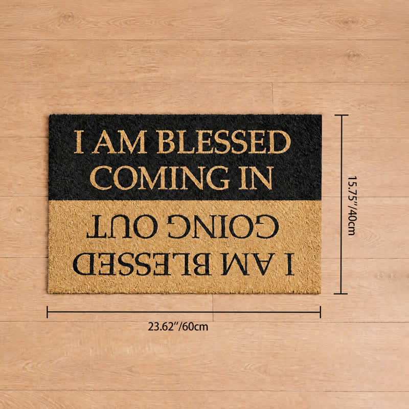 Christianartworkshop Two-Sided Faith Quote I Am Blessed Coming In & Going Out  Coir Doormat - 15.75''*23.62''/40*60cm - image 8