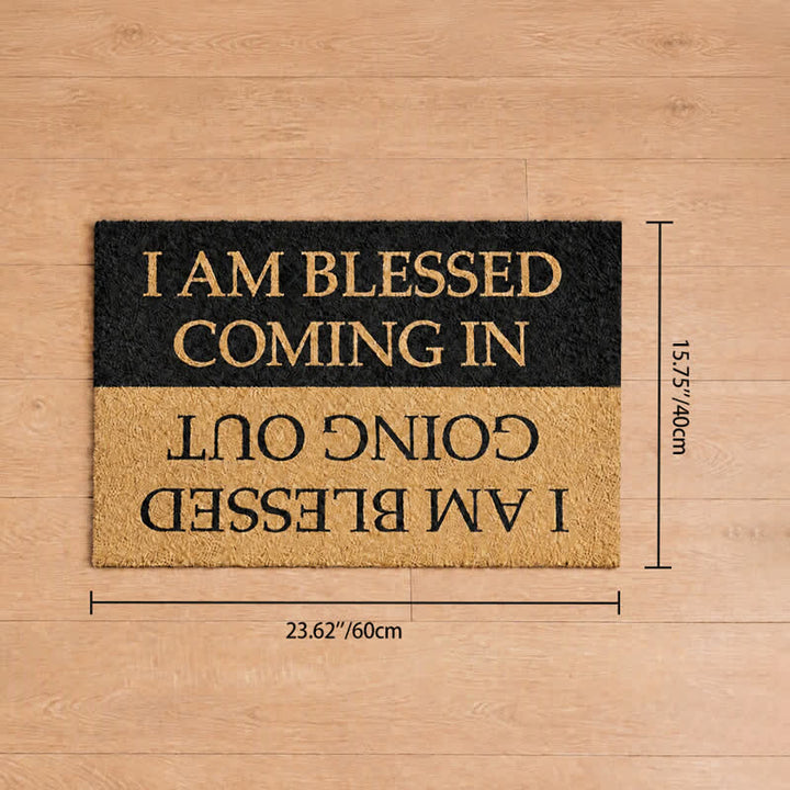 Christianartworkshop Two-Sided Faith Quote I Am Blessed Coming In & Going Out  Coir Doormat - 15.75''*23.62''/40*60cm - image 8