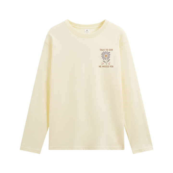 Christianartworkshop Dual-Sided Ecclesiastes 3:11 Floral Long Sleeve T-Shirt - image 2
