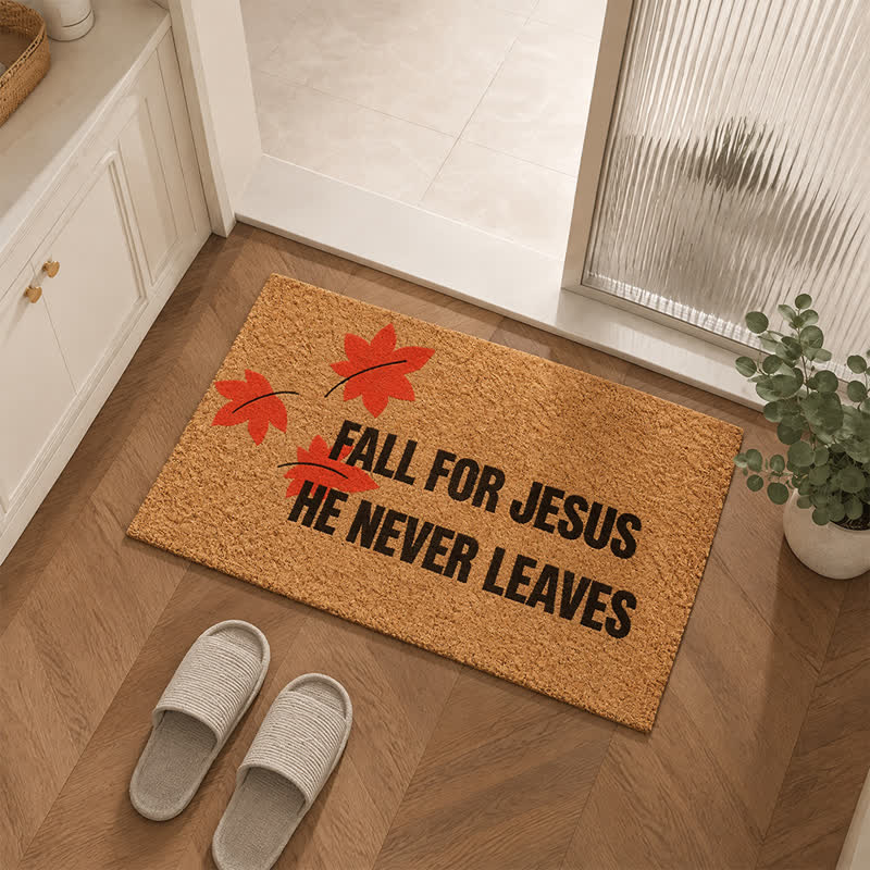 Christianartworkshop Fall Decor Scripture Quote Artificial Coir Doormat - image 2