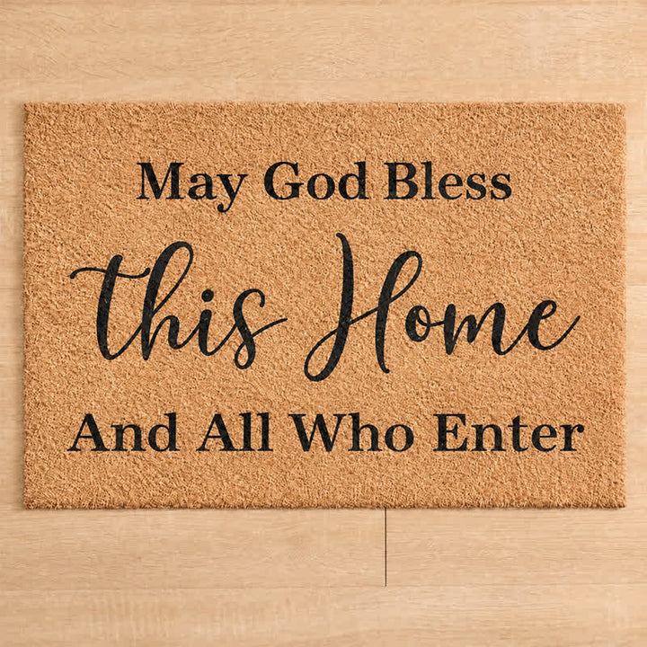 Christianartworkshop Rustic Household Benediction Artificial Coir Doormat - image 3