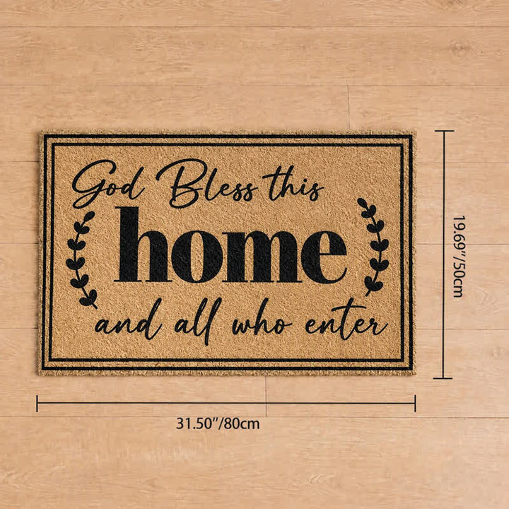 Christianartworkshop Elegant Laurel Welcome Verse Artificial Coir Doormat - 19.69''*31.5''/50*80cm - image 8