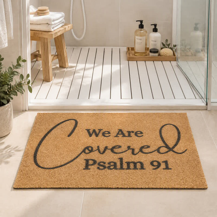 Christianartworkshop Psalm 91 Large Script Artificial Coir Doormat - image 1