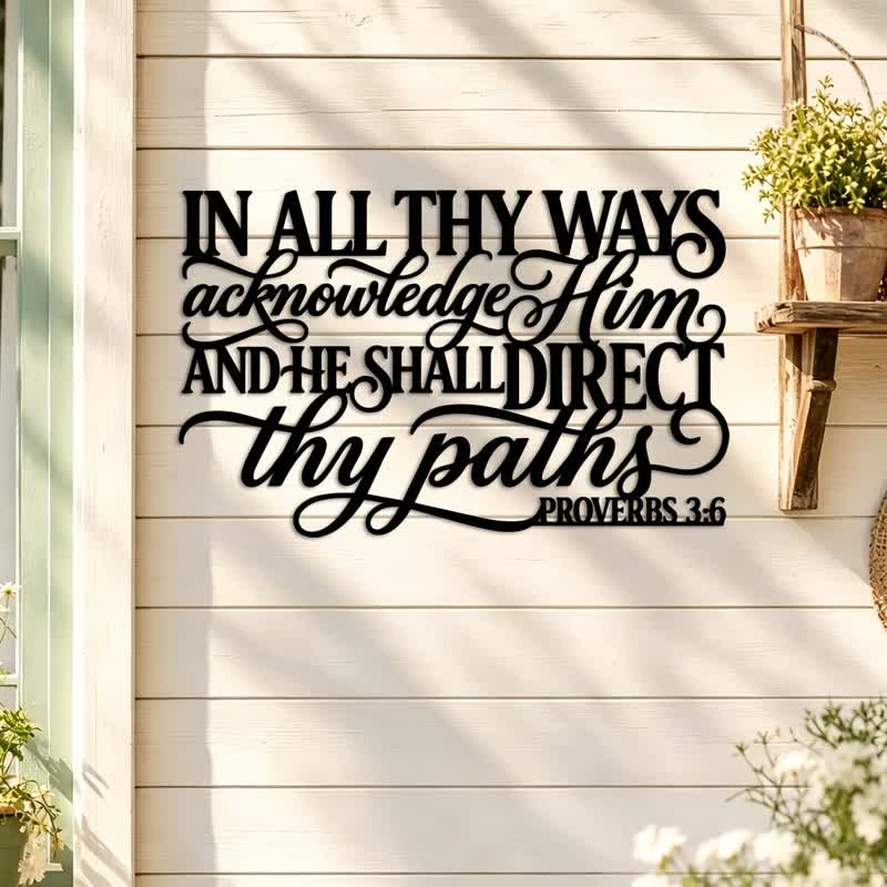 Christianartworkshop Cursive Proverbs Quote Metal Wall Decor : Emblem of Gentle Divine Guidance - image 3