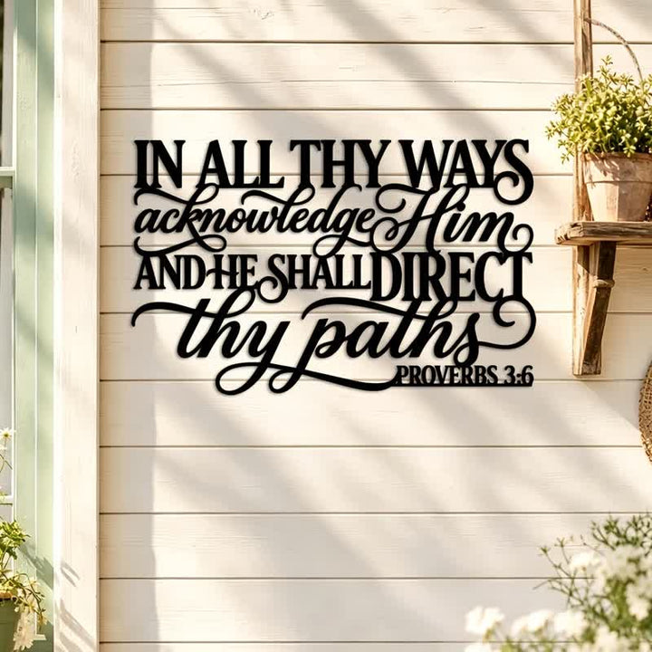 Christianartworkshop Cursive Proverbs Quote Metal Wall Decor : Emblem of Gentle Divine Guidance - image 3