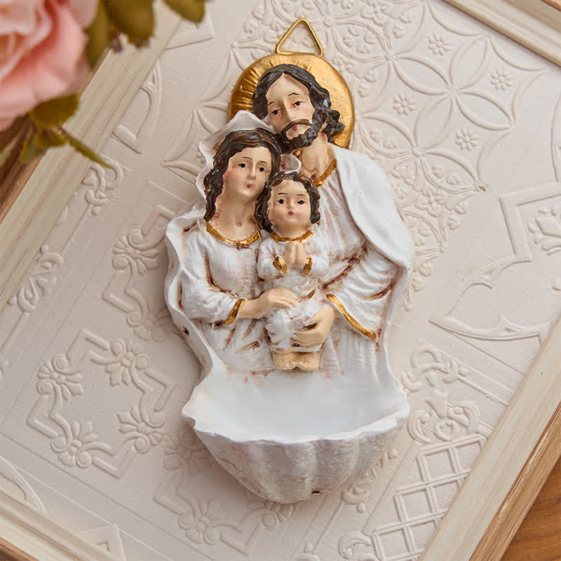 Christianartworkshop Sculpted Nativity Holy Water Font: Emblem of Tender Heavenly Shelter - White - image 0