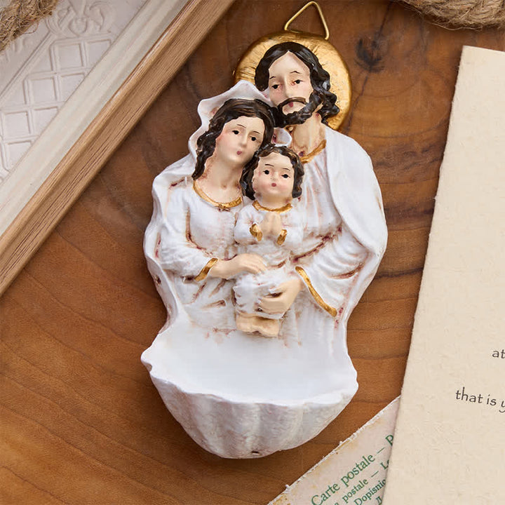 Christianartworkshop Sculpted Nativity Holy Water Font: Emblem of Tender Heavenly Shelter - image 2