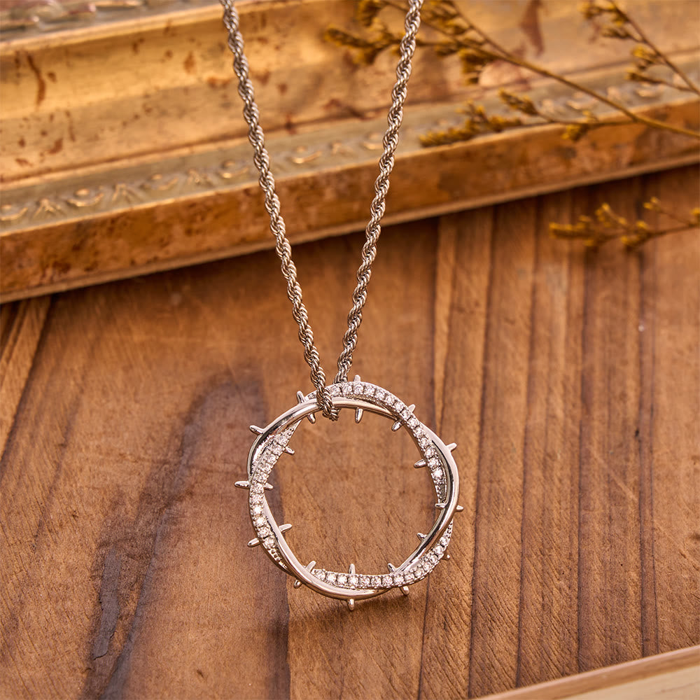 Christianartworkshop Crown of Thorns Zircon Necklace: A Symbol of Christ’s Redemptive Sacrifice - image 15