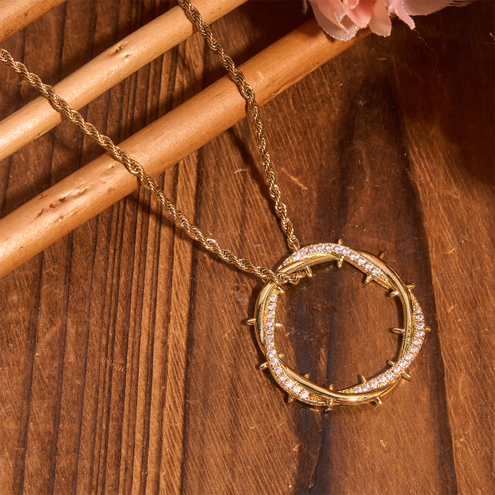 Christianartworkshop Crown of Thorns Zircon Necklace: A Symbol of Christ’s Redemptive Sacrifice - image 6