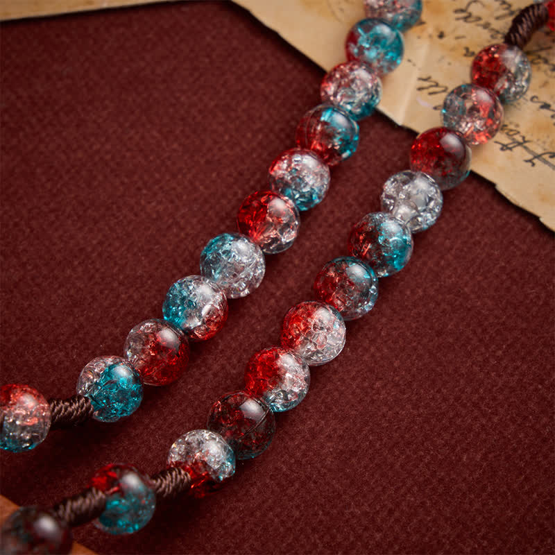 Christianartworkshop Christmas Themed Translucent Crackle Bead Rosary - image 7
