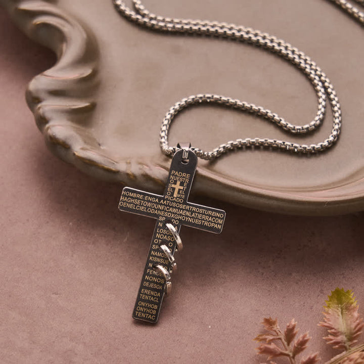 Christianartworkshop Engraved Scripture Cross Box Chain Necklace: Emblem of Heavenly Promise Grace - image 3