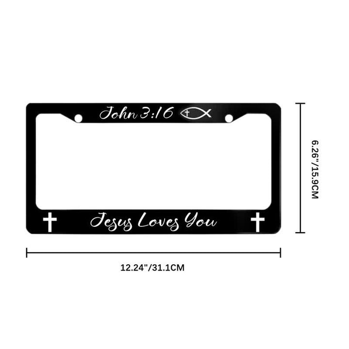 Christianartworkshop Cross & Ichthys Scripture Car License Frame: Beacon of Timeless Heavenly Truth - image 7