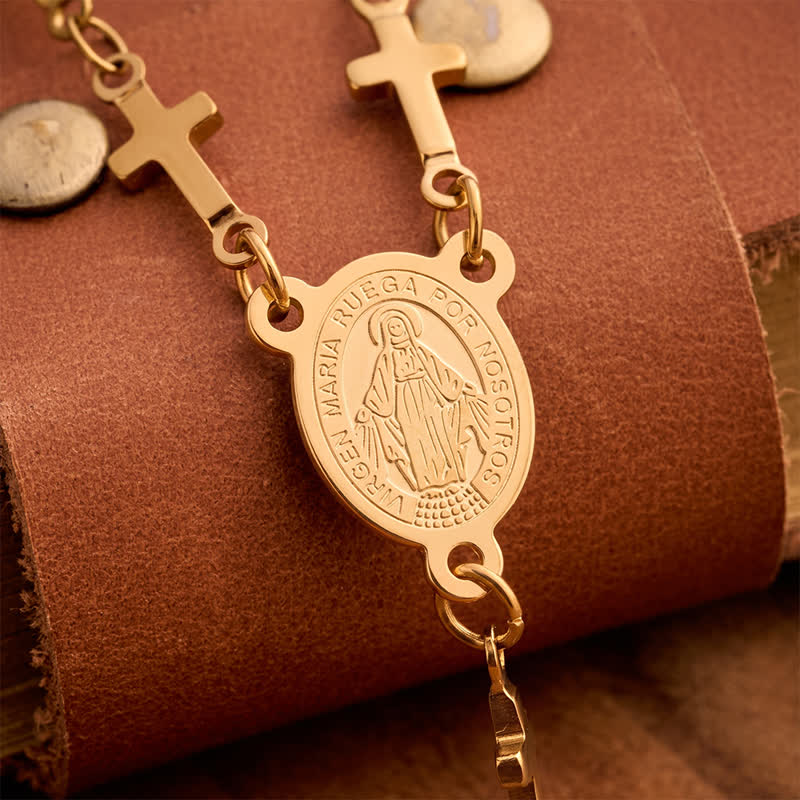 Christianartworkshop Our Lady Medal Cross Link Rosary: Token of Gentle Divine Comfort - image 5