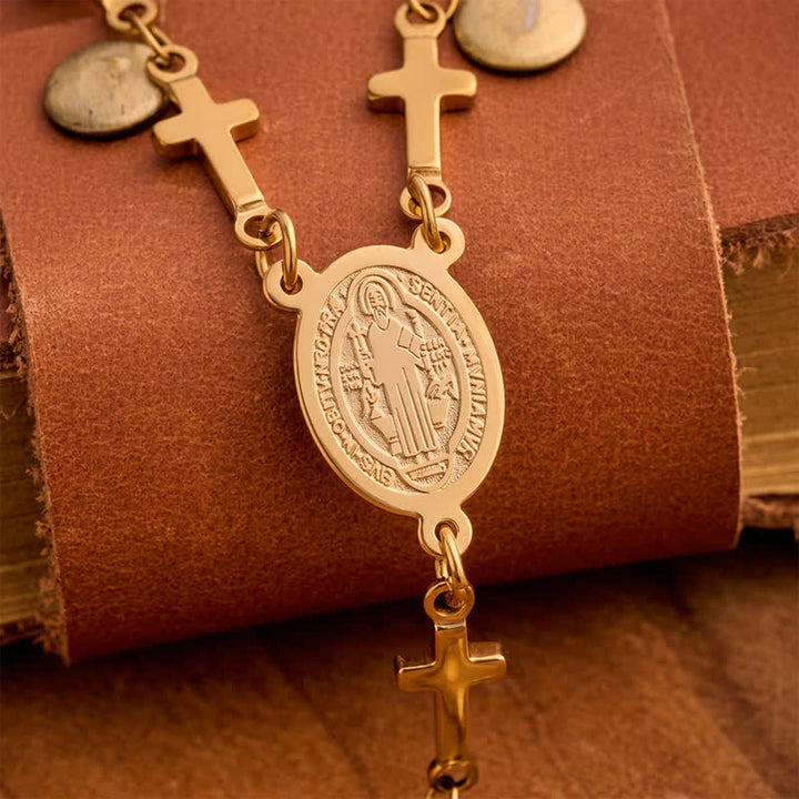 Christianartworkshop Our Lady Medal Cross Link Rosary: Token of Gentle Divine Comfort - image 3