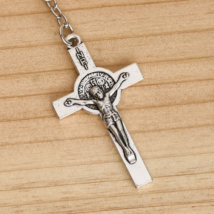 Christianartworkshop Engraved St Benedict Rosary Bracelet With Crucifix - image 3