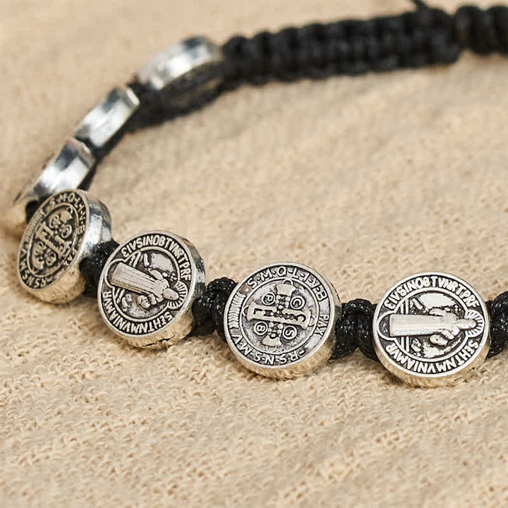 Christianartworkshop St.Benedict Medal Braided Devotional Bracelet: Token of Gentle Divine Comfort - image 6