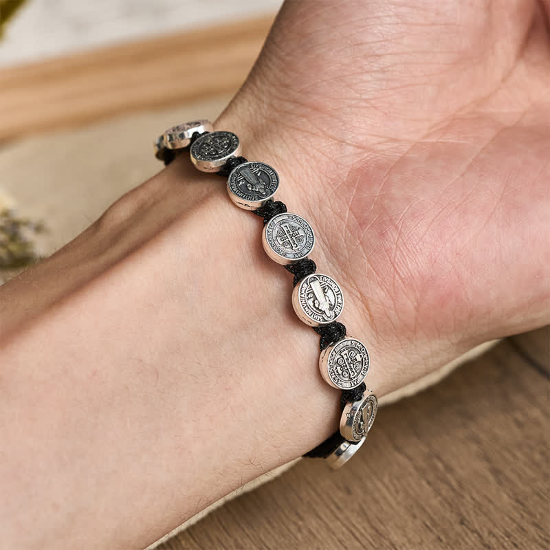 Christianartworkshop St.Benedict Medal Braided Devotional Bracelet: Token of Gentle Divine Comfort - image 5