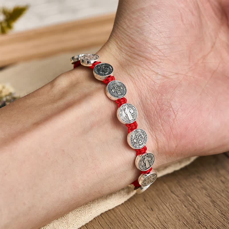 Christianartworkshop St.Benedict Medal Braided Devotional Bracelet: Token of Gentle Divine Comfort - image 2