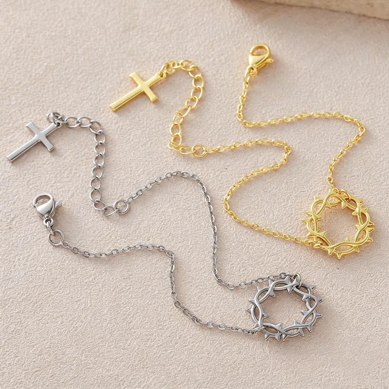 Christianartworkshop Crown of Thorns & Cross Copper Chain Bracelet: Token of Gentle Divine Comfort - image 3