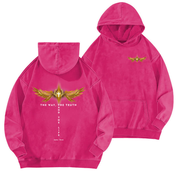 Christianartworkshop The Way The Truth And The Life Washed Hoodie - Rose - 5XL - image 15