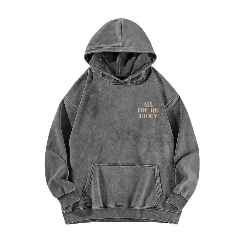 Christianartworkshop All For His Glory Verse Print Beige Washed Hoodie - image 8