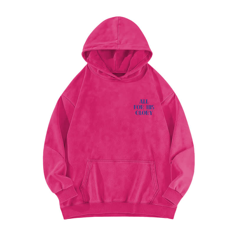Christianartworkshop All For His Glory Verse Print Beige Washed Hoodie - image 17