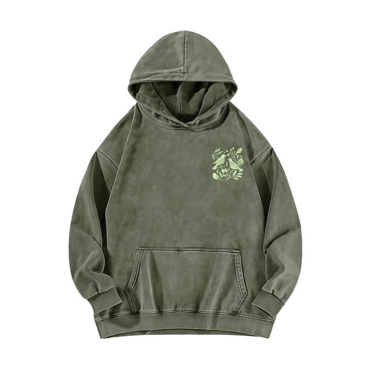 Christianartworkshop Praise The Lord Botanical Bird Beige Washed Hoodie - image 11