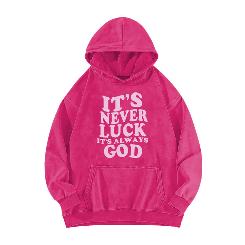Christianartworkshop It's Never Luck It's Always God Washed Hoodie - Rose - 5XL - image 5