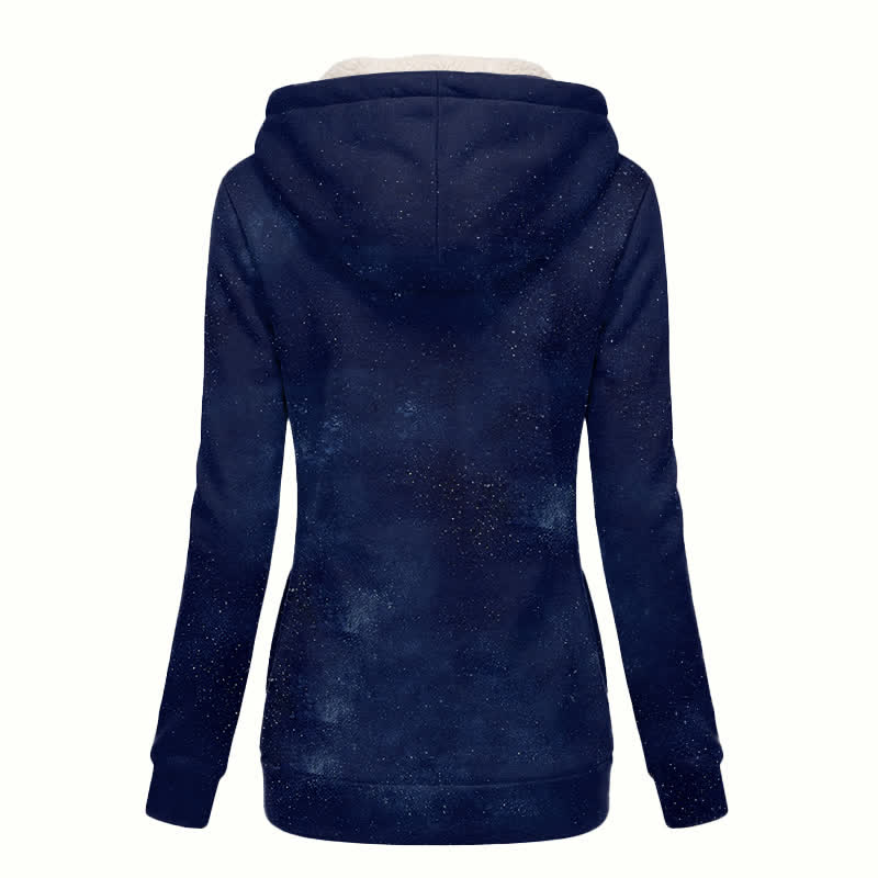 Christianartworkshop Navy Cozy Hooded Pullover Women's Fleece Coat - image 1