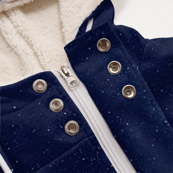 Christianartworkshop Navy Cozy Hooded Pullover Women's Fleece Coat - image 3