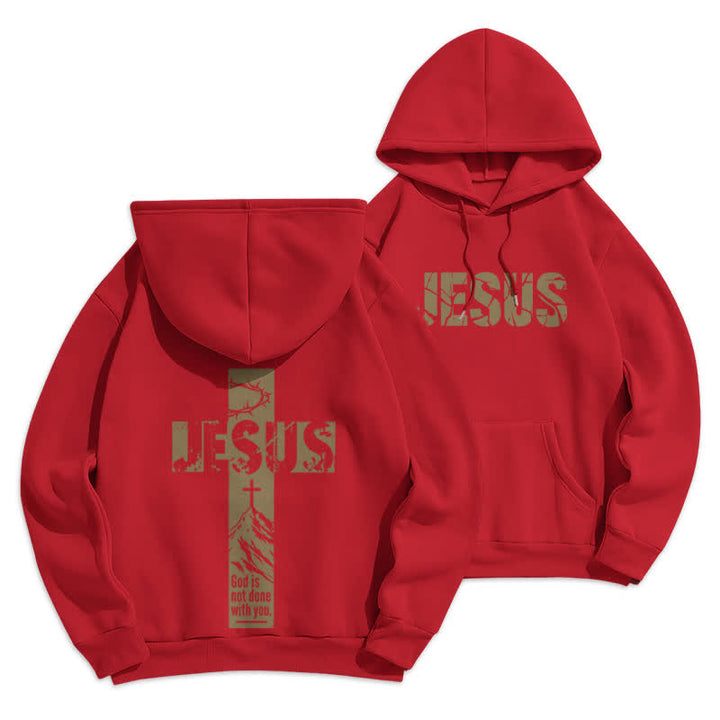 Christianartworkshop Jesus Graffiti God Is Not Done With You Hoodie - Red - 2XL - image 18