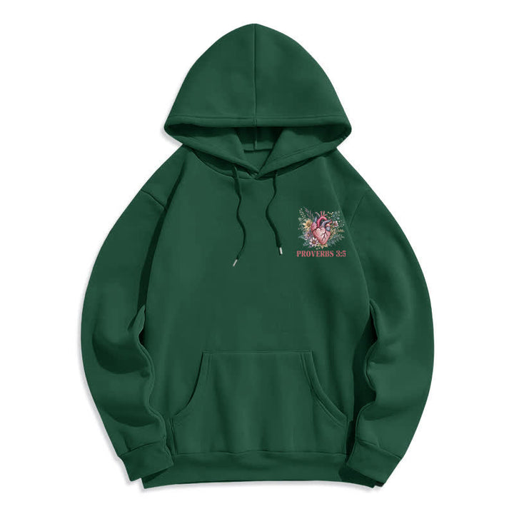 Christianartworkshop Proverbs 3:5 Floral Heart Streetwear Fleece Lined Hoodie - image 23