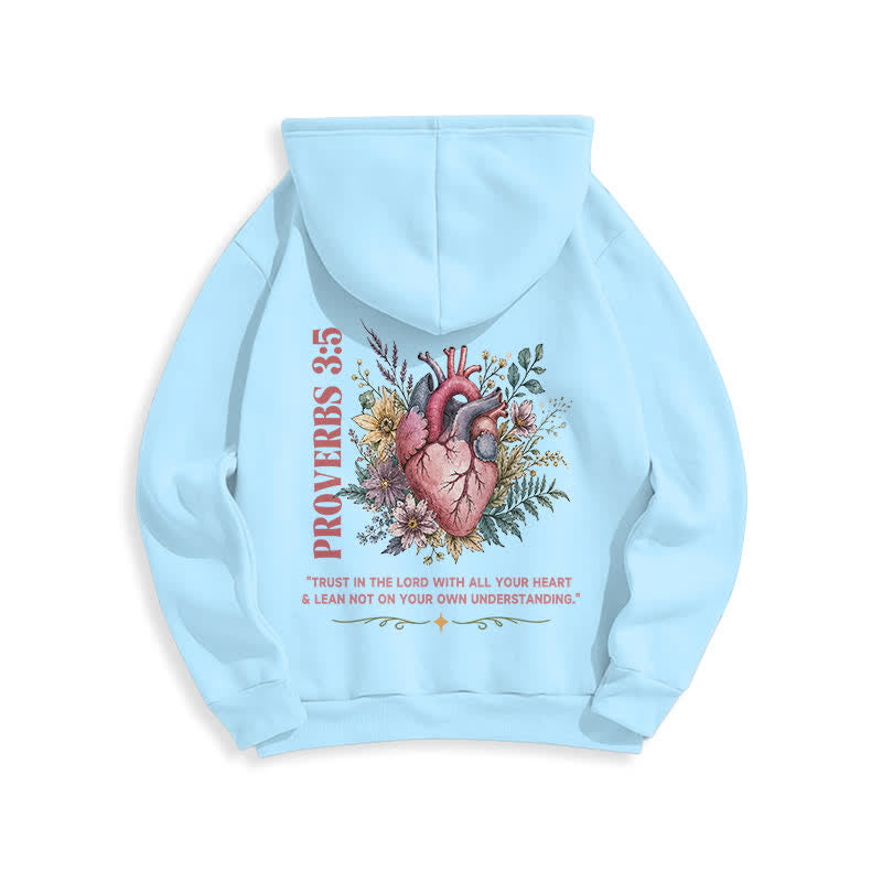 Christianartworkshop Proverbs 3:5 Floral Heart Streetwear Fleece Lined Hoodie - image 16