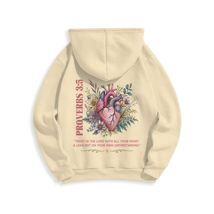 Christianartworkshop Proverbs 3:5 Floral Heart Streetwear Fleece Lined Hoodie - image 13