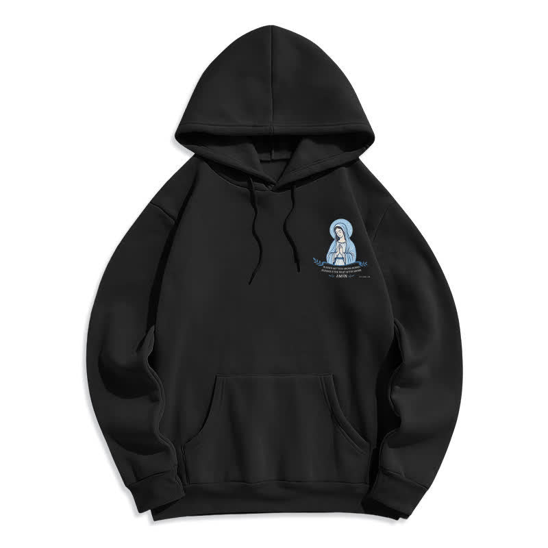 Christianartworkshop Mary Full Of Grace White Streetwear Fleece Lined Hoodie - image 8