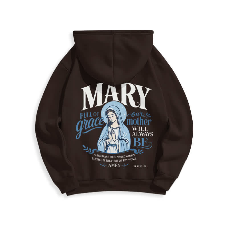 Christianartworkshop Mary Full Of Grace White Streetwear Fleece Lined Hoodie - image 4