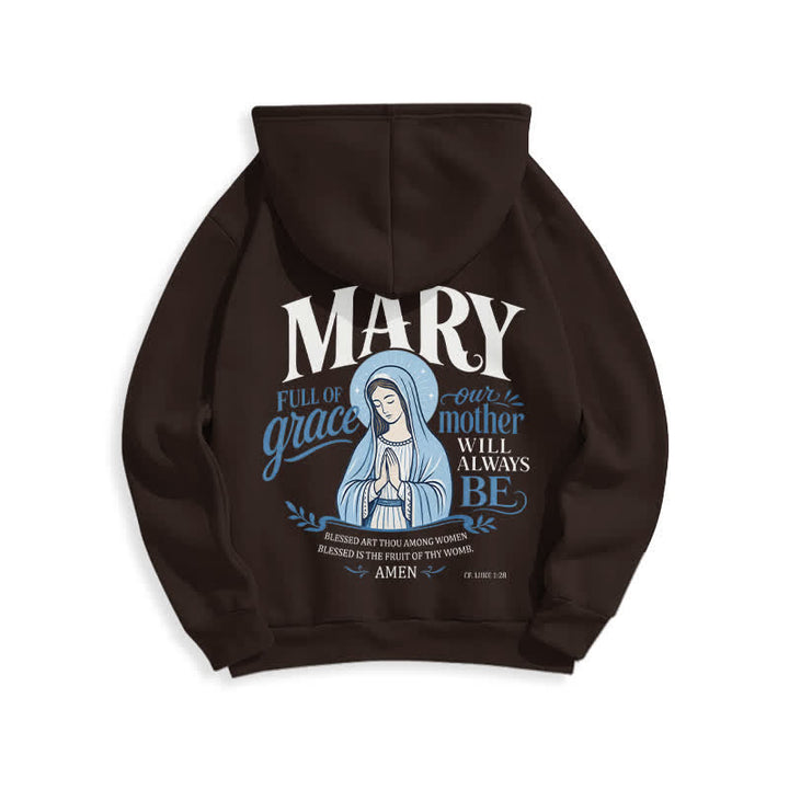 Christianartworkshop Mary Full Of Grace White Streetwear Fleece Lined Hoodie - image 4