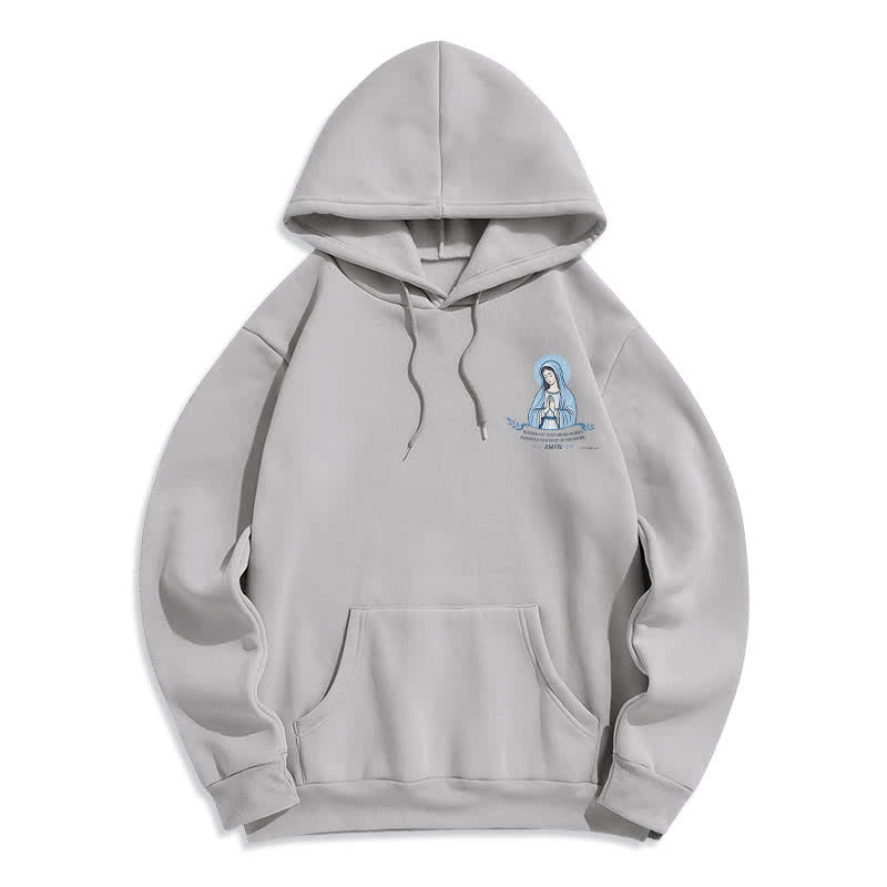 Christianartworkshop Mary Full Of Grace White Streetwear Fleece Lined Hoodie - image 13