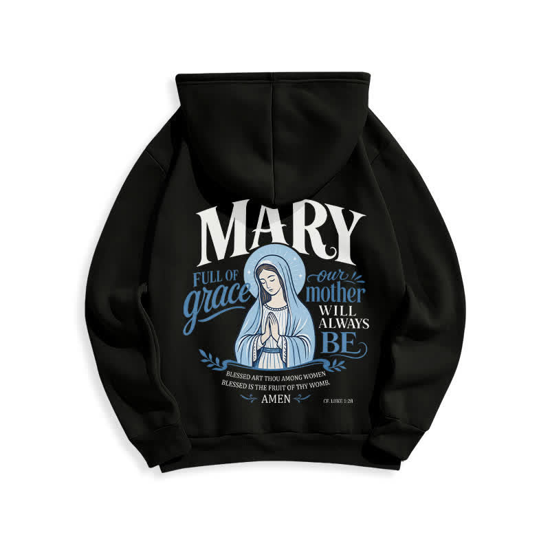 Christianartworkshop Mary Full Of Grace White Streetwear Fleece Lined Hoodie - image 7