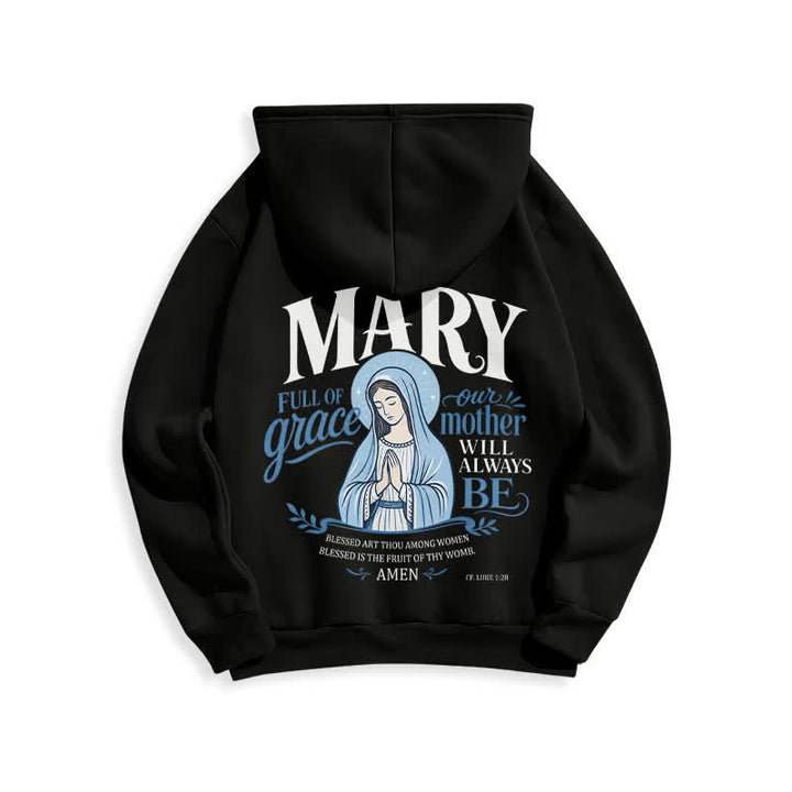 Christianartworkshop Mary Full Of Grace White Streetwear Fleece Lined Hoodie - image 7