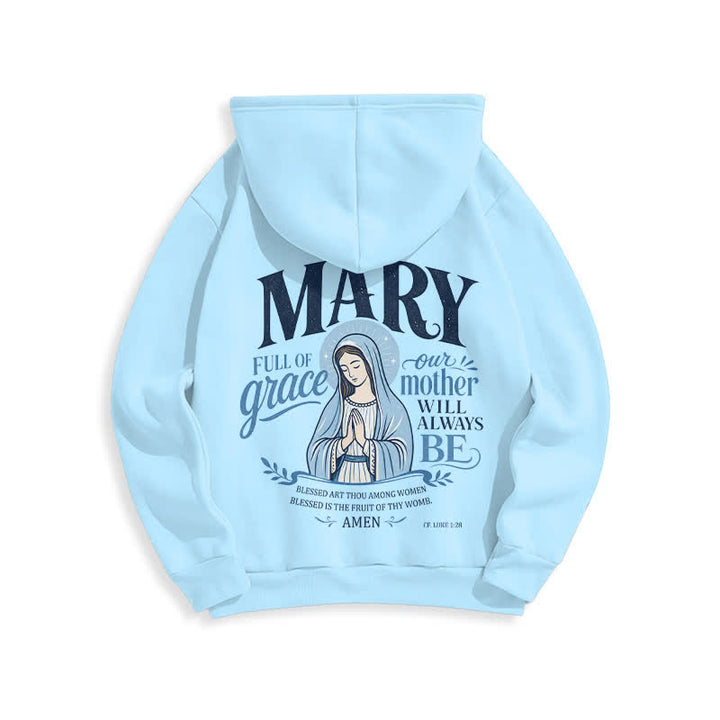 Christianartworkshop Mary Full Of Grace White Streetwear Fleece Lined Hoodie - image 22