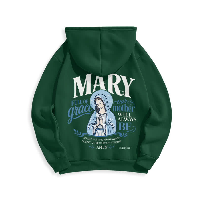 Christianartworkshop Mary Full Of Grace White Streetwear Fleece Lined Hoodie - image 10