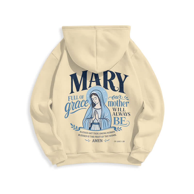 Christianartworkshop Mary Full Of Grace White Streetwear Fleece Lined Hoodie - image 19